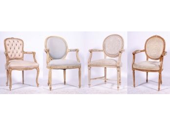 Set Of Four Fully Upholstered Louis XVI Chairs