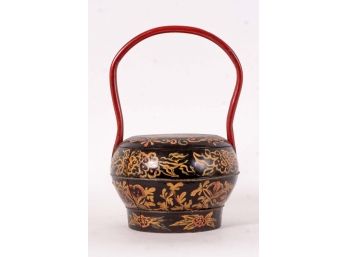 Chinese Lacquer Lidded Basket