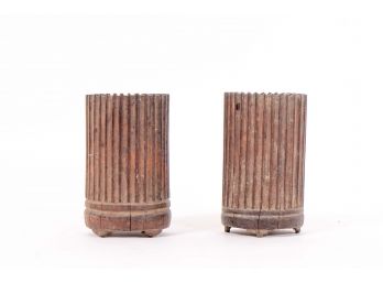 Pair Of Antique Chinese Bamboo Vases