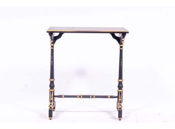 Black Accent Table With Gold Detail