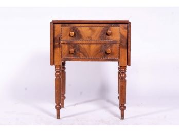 Drop-leaf Book Matched End Table