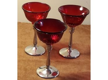 Beautiful Red Plater And Glasses