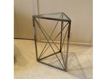 Vintage Contemporary Metal And Glass Side Table