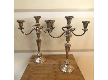Crown Sterling Weighted Candelabra, Set Of 2