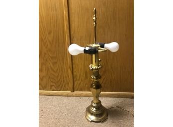 Brass Table Lamp - 27' H  With Two Bulbs