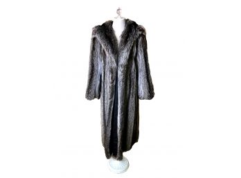 Vintage Raccoon Fur Long Coat