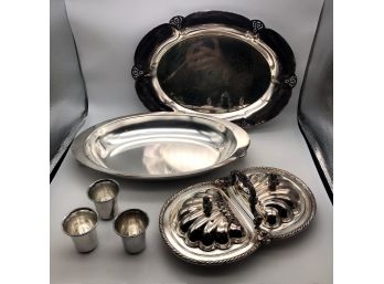 Lot Of 6 Silver Plate Serve Ware Pieces