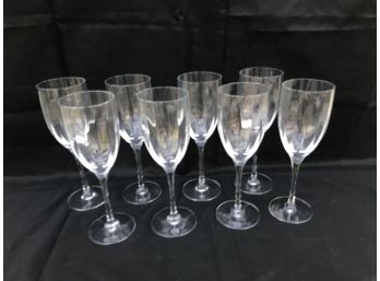 Orrefors Sweden Set Of 8 Wine Glasses