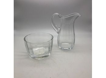 Orrefors Bowl And Pitcher, 2 Pieces
