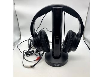 Sharper Image Wireless TV Headphones With Charging Stand, Black 206077-01
