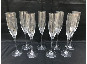 Orrefors Sweden Set Of 8 Champagne Flutes