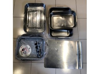 Misc Baking Lot, Cookie Sheets And Trays, 7 Pieces
