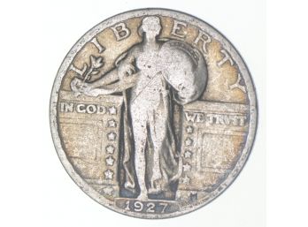 1927 US Standing Liberty 90 Silver Quarter