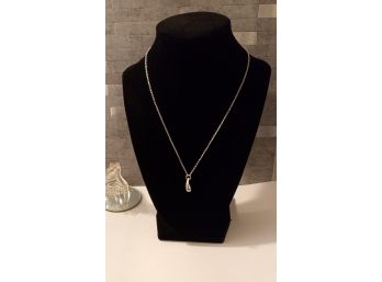 Fashion Tear Drop Pendant Necklace With 925 Silver Stamped Chain