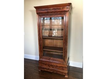Gorgeous 1860's Antique American Empire Style  Cabinet / Bookcase - Beautiful Burl Wood - Amazing Condition