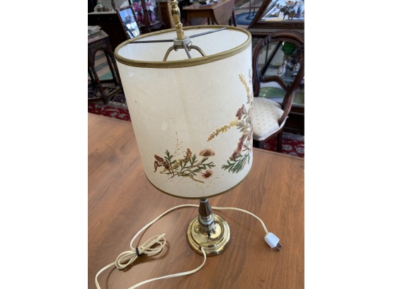 Vintage Brass Lamp With Lovely Shade