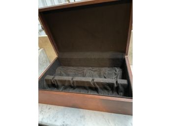 Vintage Wooden Flatware Silverware Case With Lining