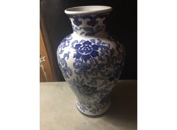 Blue And White Floral Vase