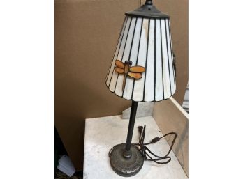 Lovely Modern Stained Glass Lamp, Decorated With Dragonfly