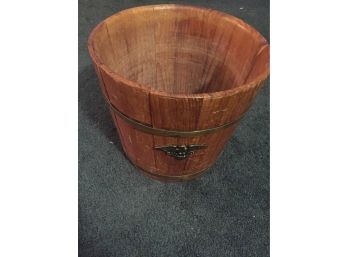 Vintage Wooden Eagle Bucket Flower Pot