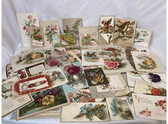 Vintage/Antique Floral And Birds Post Cards And Cards