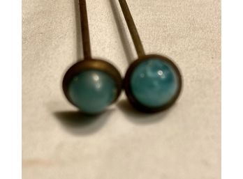 2 Small Blue For You Hat Pins
