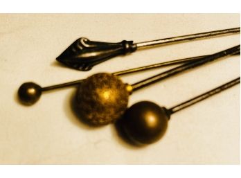 4 All Antique Metal Hat Pins