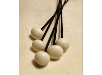 5 White Stick/ Hat Pins