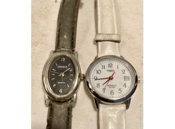 2 Ladies Watches With Leather Bands