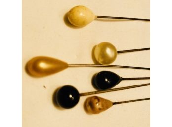 6 Vintage Stick/hat Pins