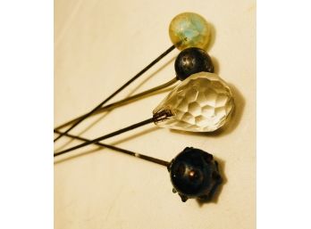 Set Of 4 Very Pretty Antique Hat Pins