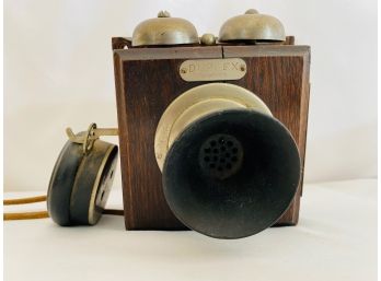 Rare Antique Duplex Wall Mount Telephone
