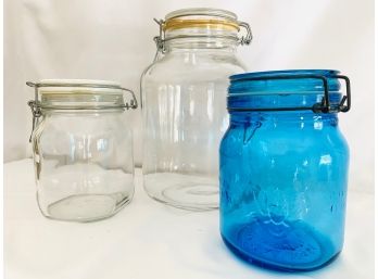 Vintage Glass Canning Jars Made In Italy