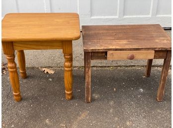 Pair Of Small Vintage End Tables