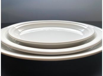 Vintage Homer Laughlin Fiestaware White Large Oval Platters Set Of Three (3)