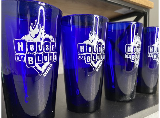 House Of Blues Blue Drinking Glasses Set Of 4