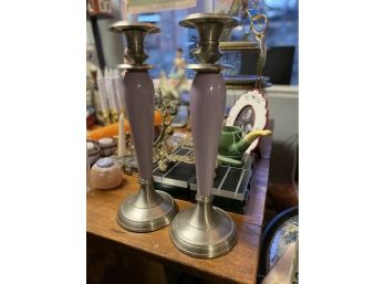 Tall Candle Sticks In Purple
