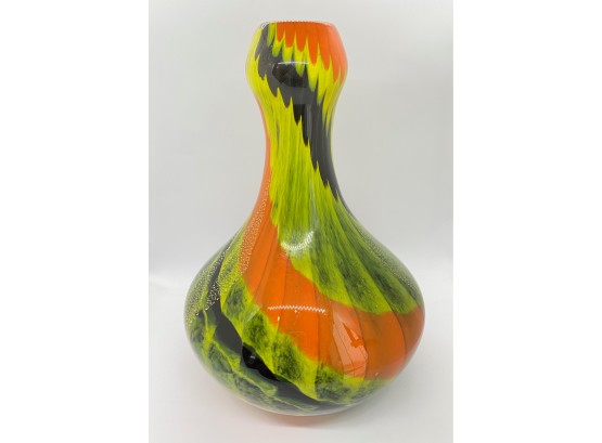 Waterford Art Glass Vase With Gold, Unmarked