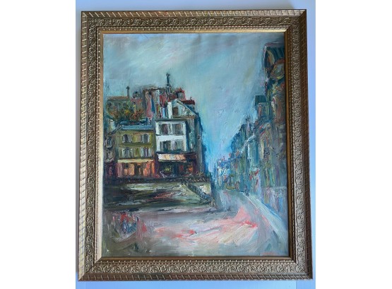 Jacques Zucker Original Oil Painting Of Place Lucien Herr, Purchased At Doyle, Signed
