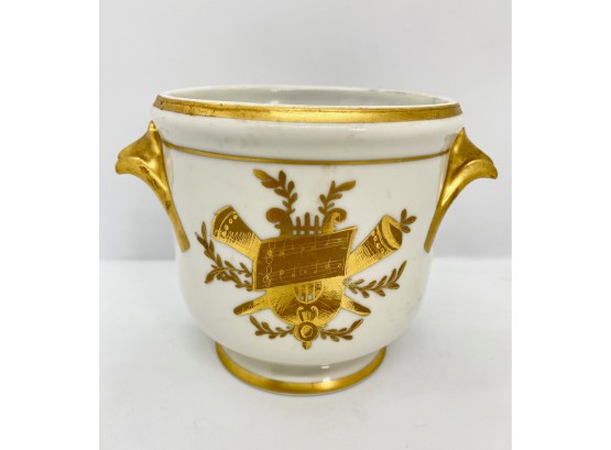 Vintage Limoges Hand Painted Cachepot Bowl With Gold, France