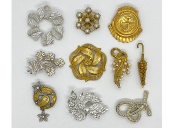 10 Vintage Broaches, Pins Jewelry