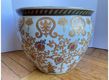 Large Asian Handcrafted Pottery Bowl By Atlantic China