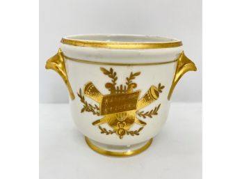 Vintage Limoges Hand Painted Cachepot Bowl With Gold, France