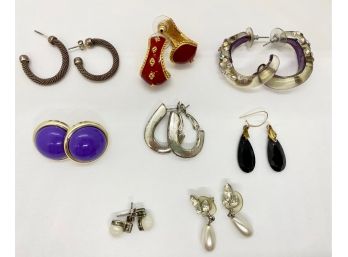 8 Pairs Vintage Earrings, Jewelry