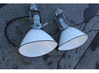 Great Pair Of Industrial Lights, Lot #1