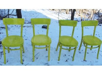 Set Of Distressed Painted Chairs