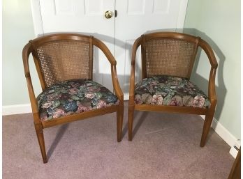 Antique Matching Canned Back Side Chairs