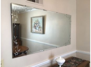Large Antique Etched Mirror