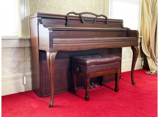 A Vintage Fischer Console Upright Piano