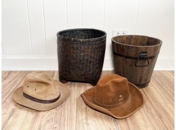 Accessory Baskets And Leather Hats